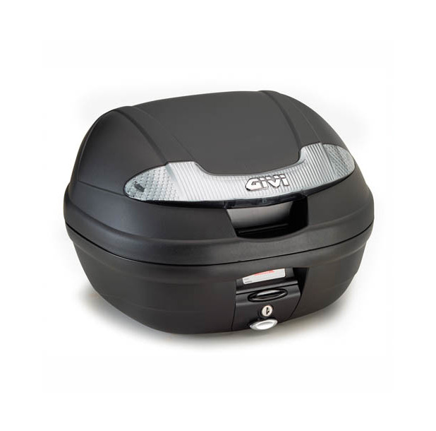 E340 Vision Tech MONOLOCK Topcase schwarz mit transparenten Reflektoren und Platte Givi