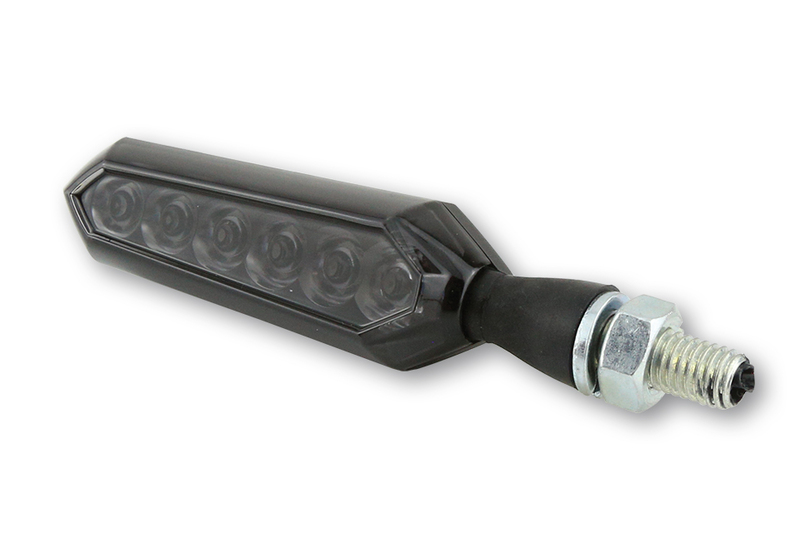 HIGHSIDER Smart Sora LED Sequenz-Blinker Gehäuse Schwarz / Linse Rauchgrau (Paar), Vorn & Hinten