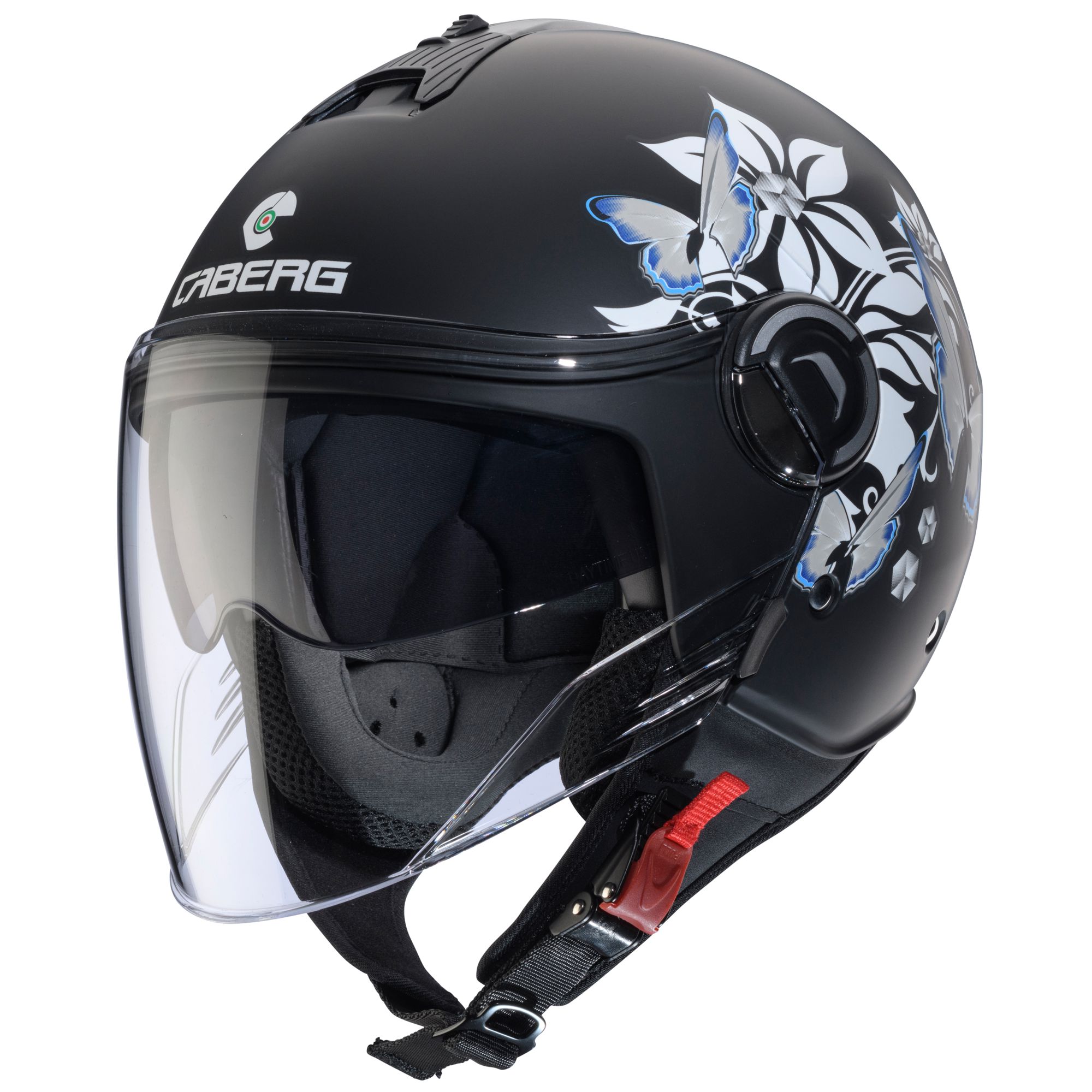 Caberg Helm Riviera V4 X Mia matt-schwarz/weiß-grau-hellblau