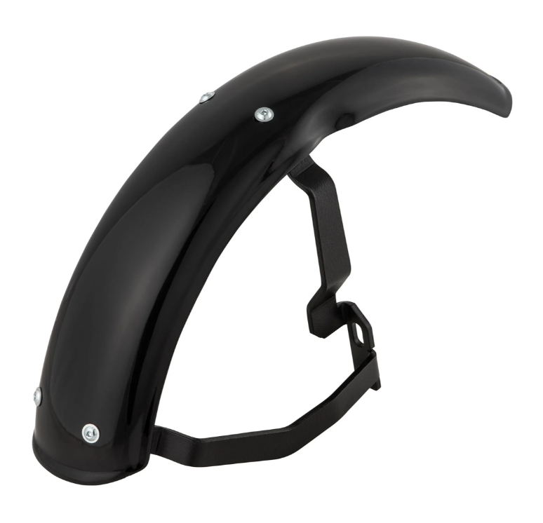 Kotflügel 2.0 Garelli EVO II für Vespa PX 80-200ccm, GFK schwarz, Halter schwarz