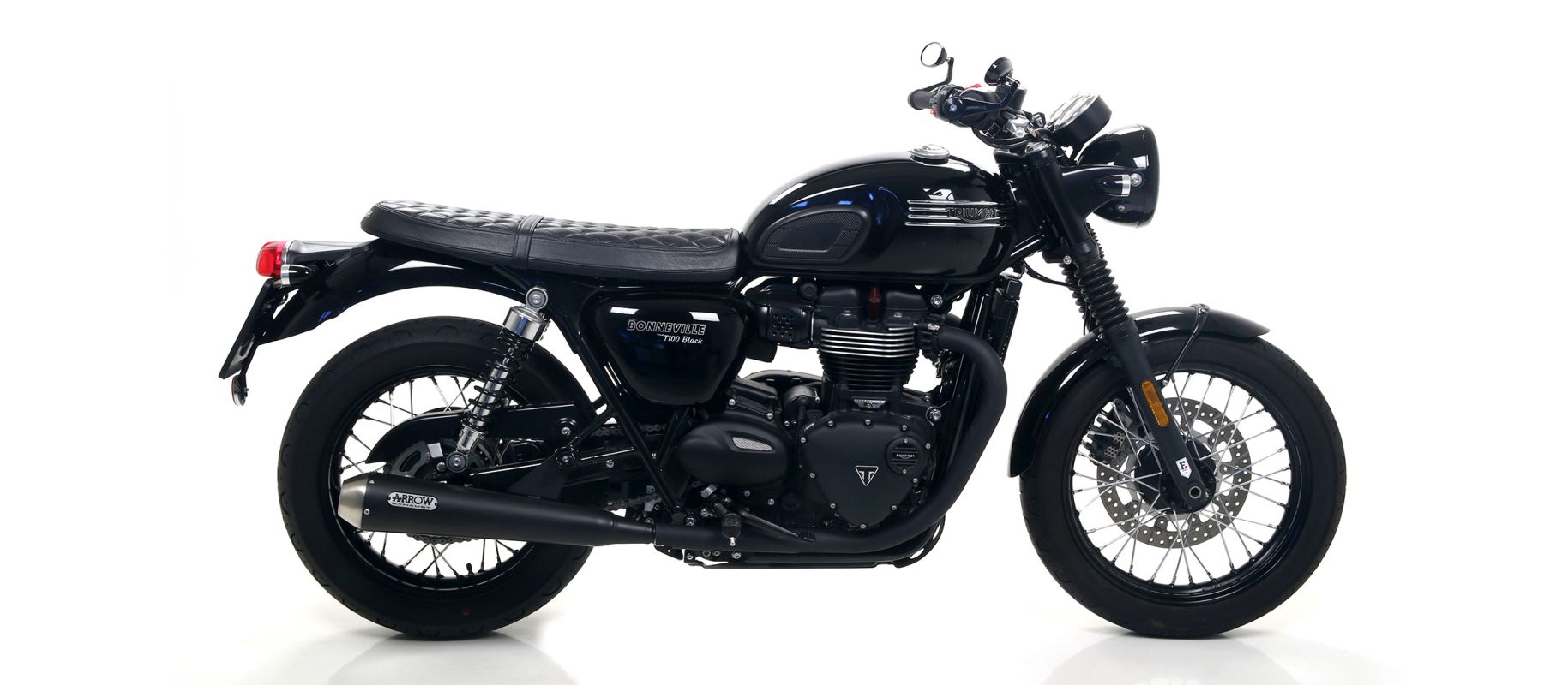 ARROW Auspuff DARK PRO-RACE  für Triumoh Bonneville T100 / T120 2016-, Edelstahl schwarz
