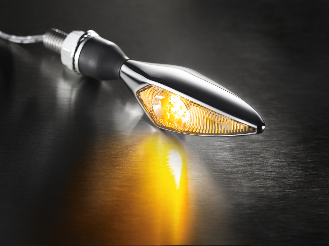 Kellermann Blinker, Rhombus, Stahl, LED, VR/HL, 12 V, chrom glänzend, M8x20, E-geprüft