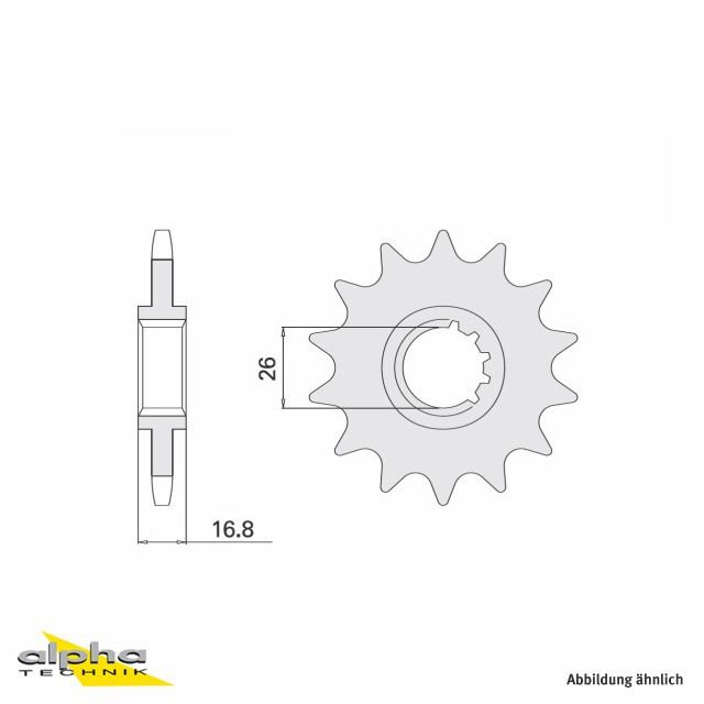 Ritzel, 16 Zähne, Teilung 525