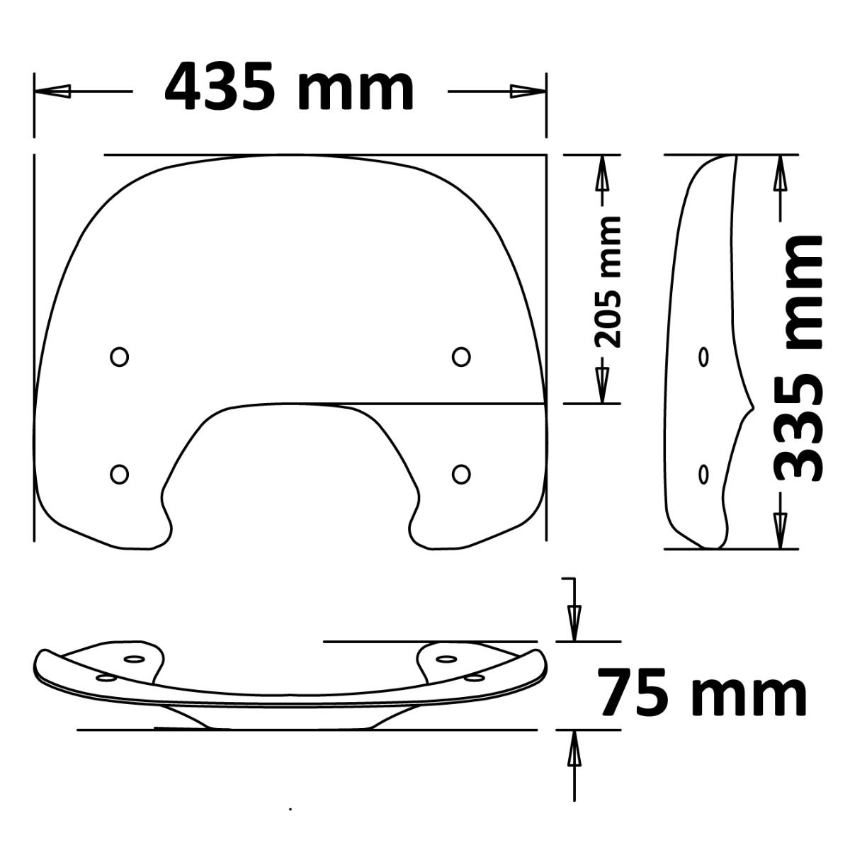 Windschild Originaltyp stark getönt für Vespa Sprint - Isotta