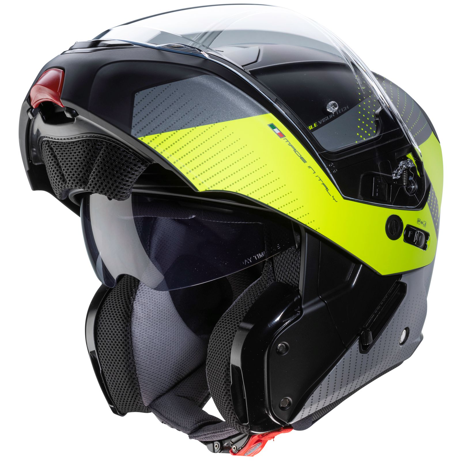 Caberg Helm Horus Scout, matt-schwarz/fluo-gelb-grau