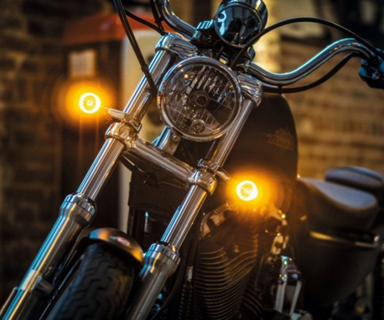 Kellermann Blinker mit Positionslicht, Bullet 1000 PL, Stahl, LED, VL/VR, 12 V, chrom glänzend