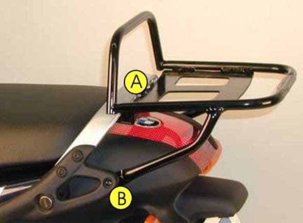 Rohrgepäckbrücke Topcase-Träger schwarz für BMW K 1200 RS/GT (96-05) Hepco & Becker