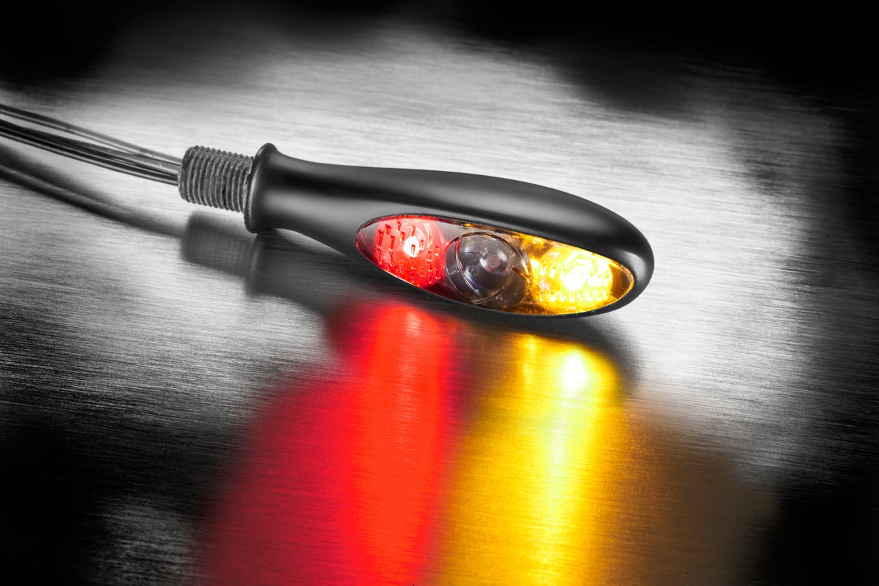 Kellermann Blinker, Rück- und Bremslicht, Micro S DF Dark, Aluminium, LED, HL/HR, 12 V, schwarz matt