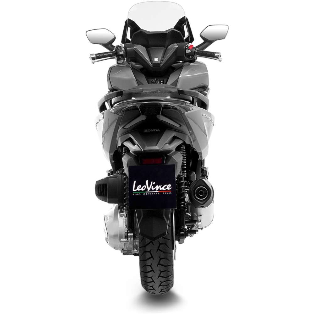 LeoVince Auspuffanlage LV One Evo für Honda Forza 350, Edelstahl silber, slip on, E-Gutachten
