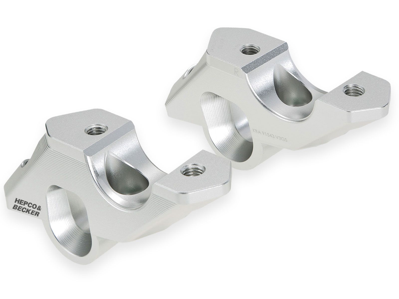 Lenkererhöhung H=30 mm mit Versatz 33 mm zurück silber für BMW R 1300 GS (23-) Hepco & Becker