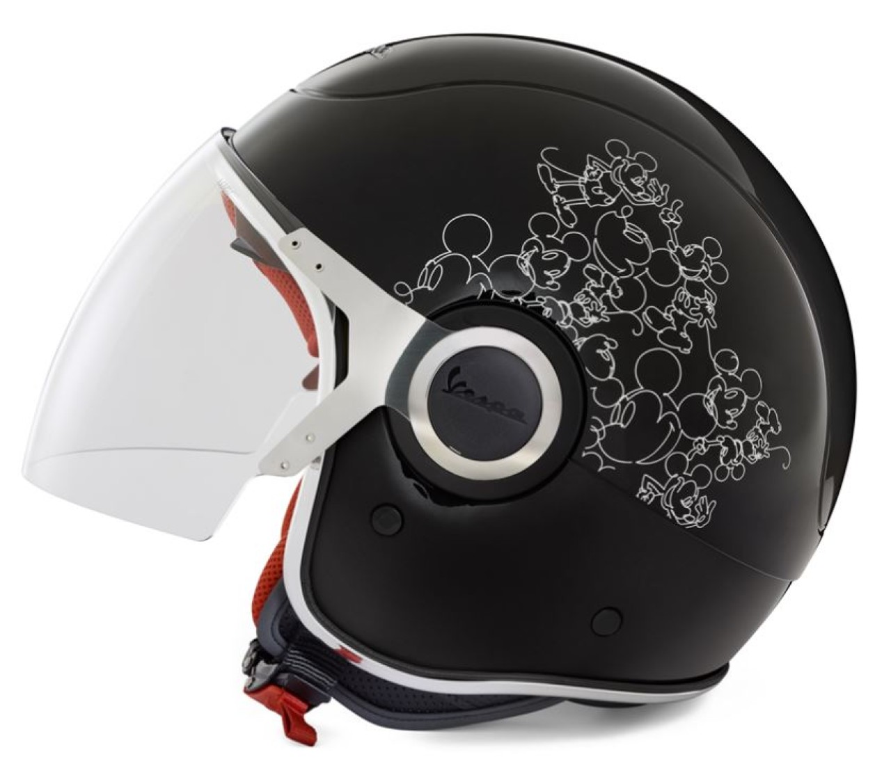 Vespa Jethelm, VJ, Mickey Mouse, schwarz