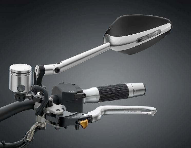 Spiegel RIZOMA "Veloce L naked" links oder rechts mit Blinker für Vespa, silber eloxiert