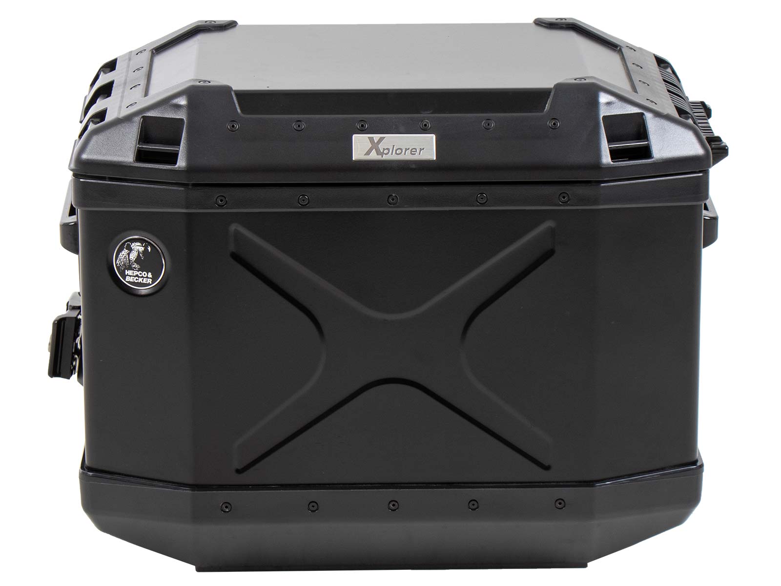 Seitenkoffer Alu Xplorer 37 Cutout (ausgespart für Auspuff) rechts schwarz Hepco & Becker