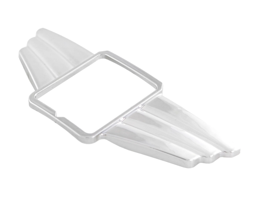 Kaskadenzierflügel für eckiges PIAGGIO Emblem, Mark II, für Vespa, Kunststoff, chrom