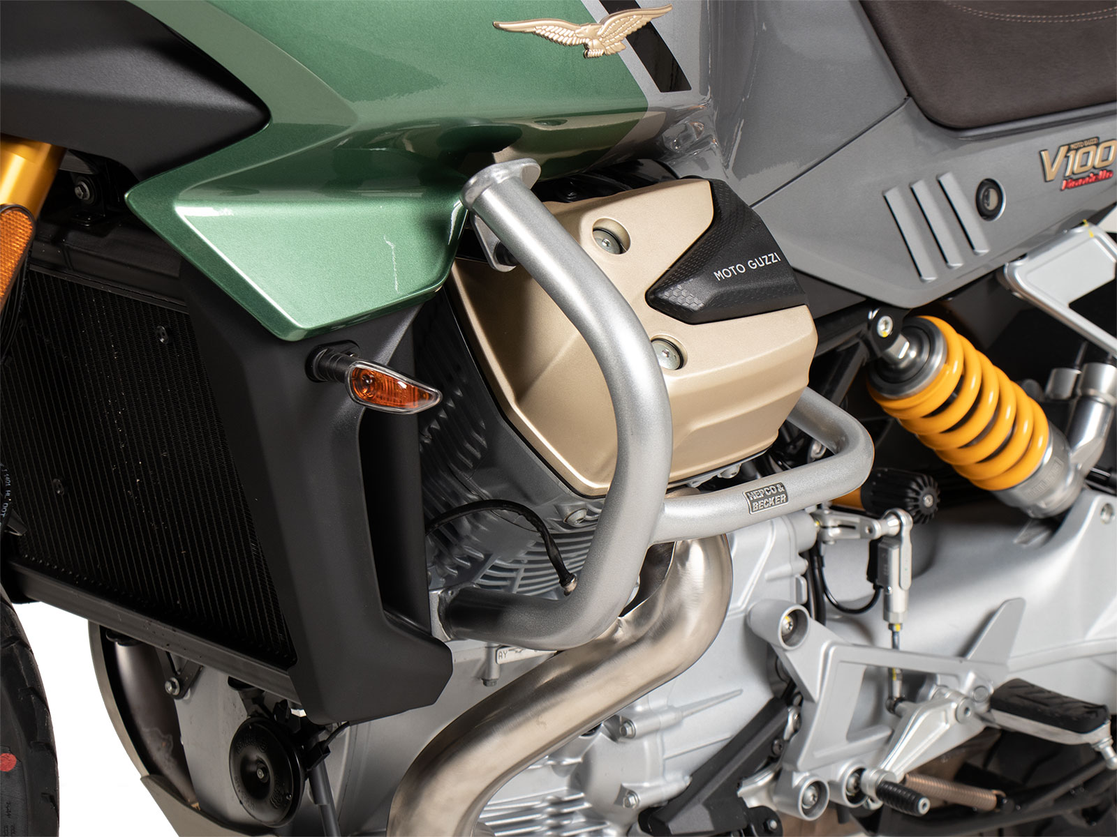 Motorschutzbügel silber für Moto Guzzi V100 Mandello /S Hepco & Becker