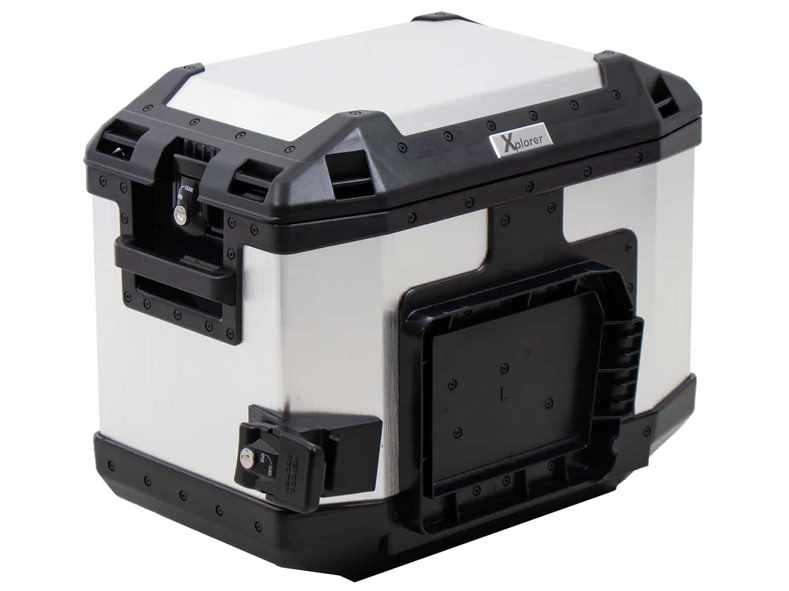 Seitenkoffer Alu Xplorer 40 Cutout links silber Hepco & Becker