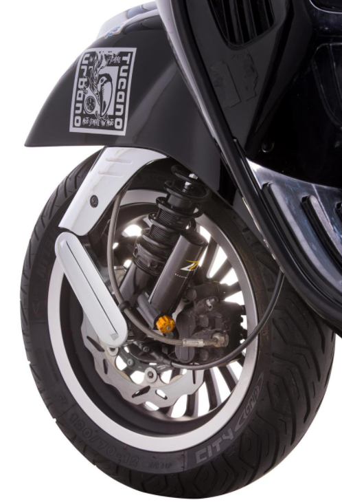 Stoßdämpfer "Black Edition", vorne für Vespa Primavera/​Sprint 50 -150ccm 2T/​4T AC, schwarz