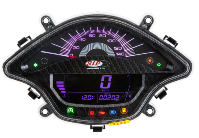 Drehzahlmesser/Tacho für Vespa Primavera/​Sprint 50-150ccm 2T/​4T AC, carbonlook