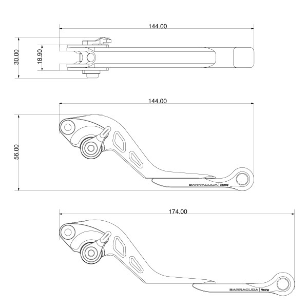 Hebelsatz für Yamaha MT-09 (21-) / YZF-R1 (15-) / YZF-R6 (16-) - Barracuda