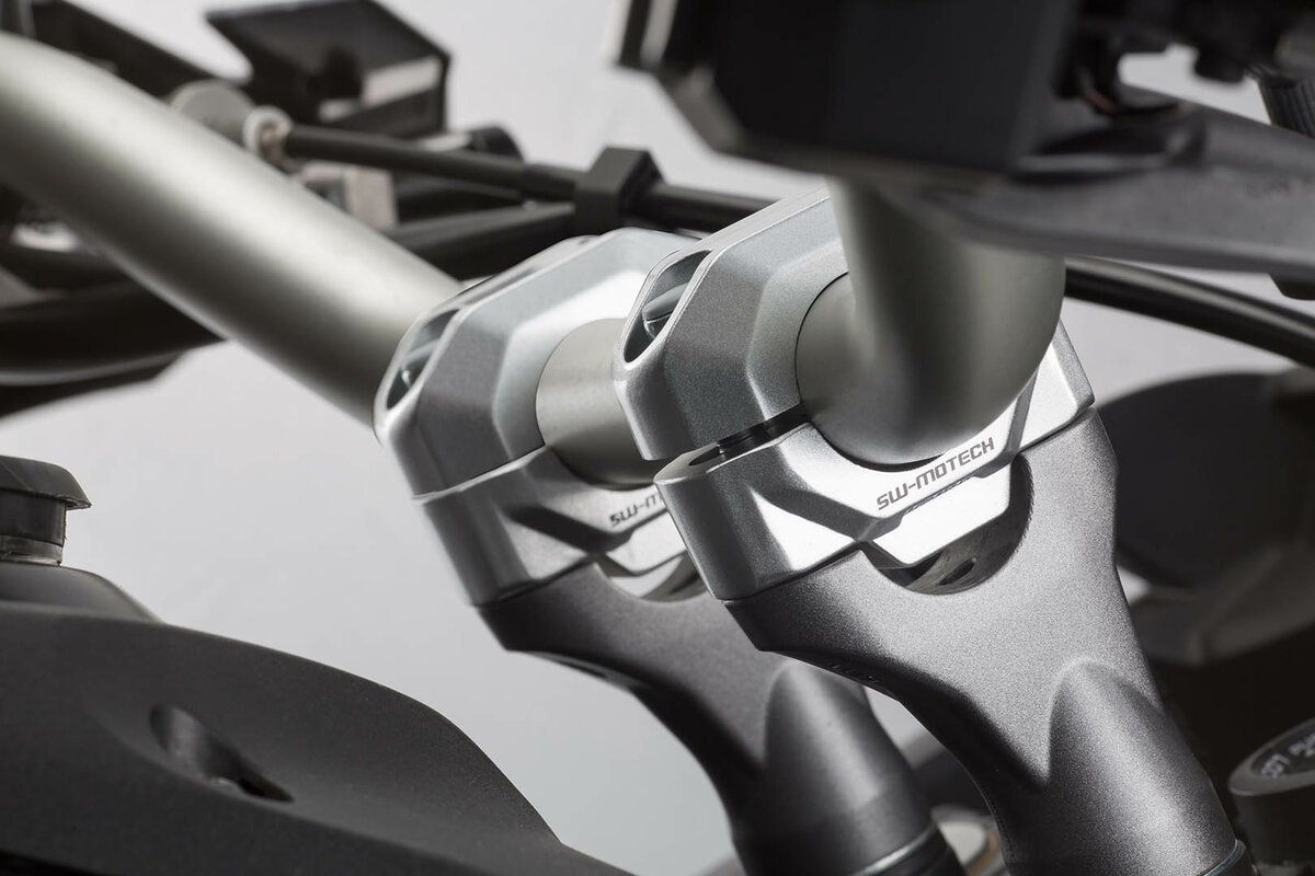 SW-Motech Lenkererhöhung, silber für Ø 22 mm Lenker, H=15 mm für Yamaha XT 660 R /X
