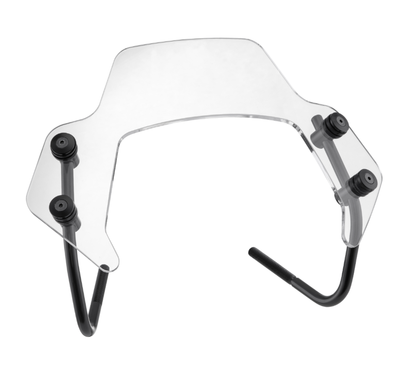 Flyscreen für Vespa Sprint 50-150ccm 2T/​4T, schwarze Halter, klar
