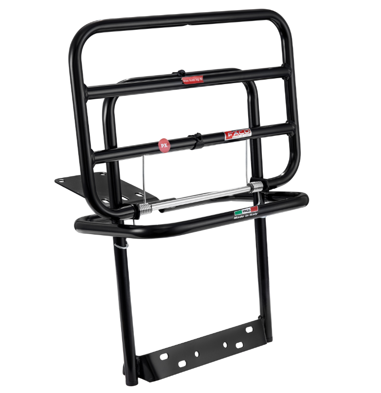 Gepäckträger hinten für Vespa PX 80-200ccm, klappbar, schwarz