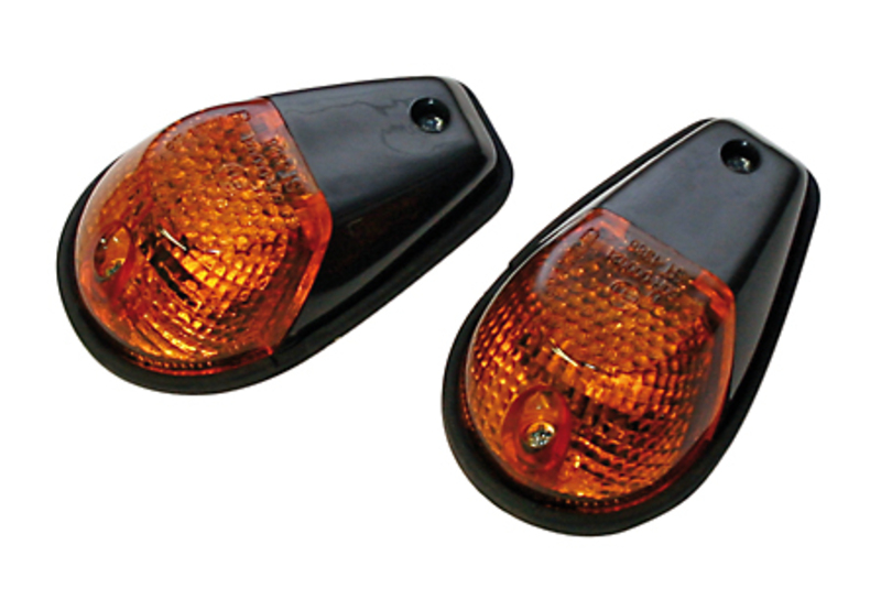HIGHSIDER Smart Verkleidungsblinker Glühlampen Blinker Gehäuse Schwarz / Linse Rauchgrau (Paar), Vor