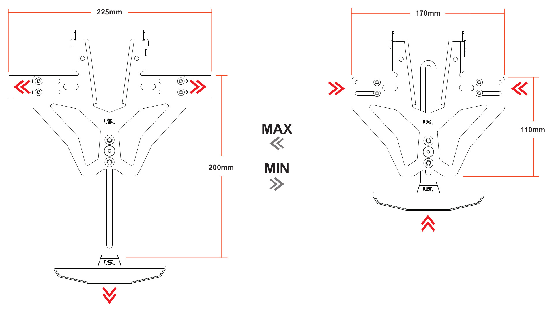 Kurzer Kennzeichenhalter inkl. Kennzeichenbeleuchtung für KTM 690 SMC / Enduro / R (08-13)