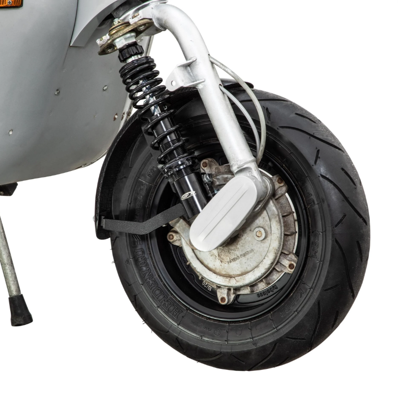 Kotflügel 2.0 Garelli Race EVO II für Vespa PX 80-200ccm, Carbon klar, Halter schwarz