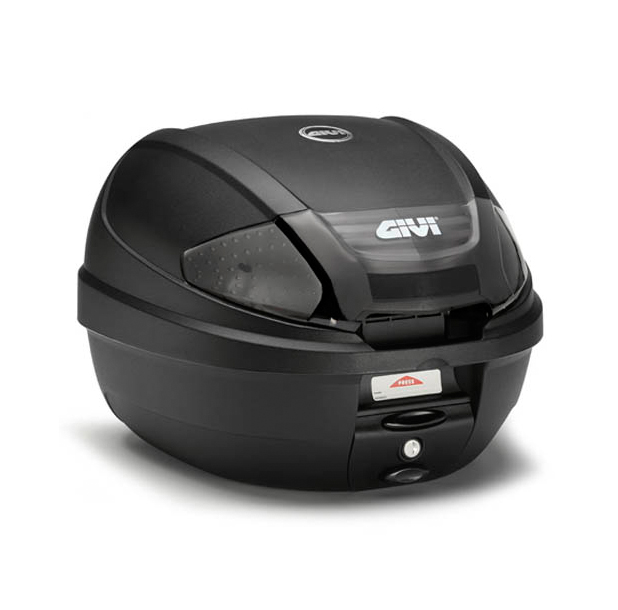 E300 MONOLOCK Topcase mit neuem Verschluß und transparenten Reflektoren inkl. Platte Givi