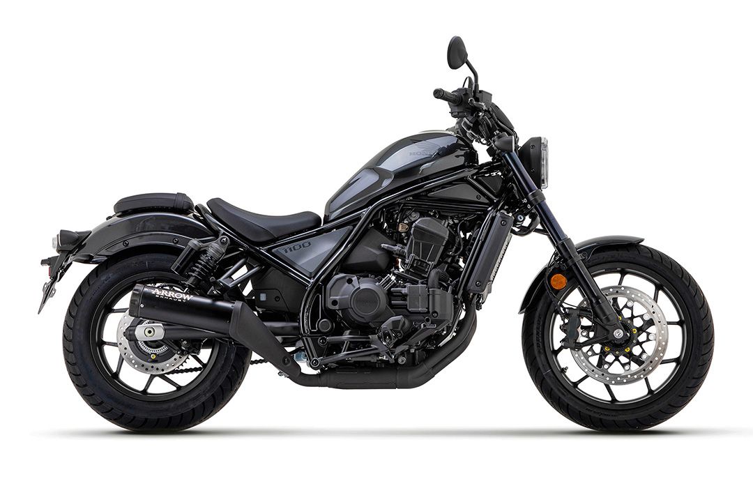 ARROW Auspuff REBEL DARK Slip-On mit schwarzer Alu-Endkappe  für Honda CMX 1100 Rebel /DCT (21-25)