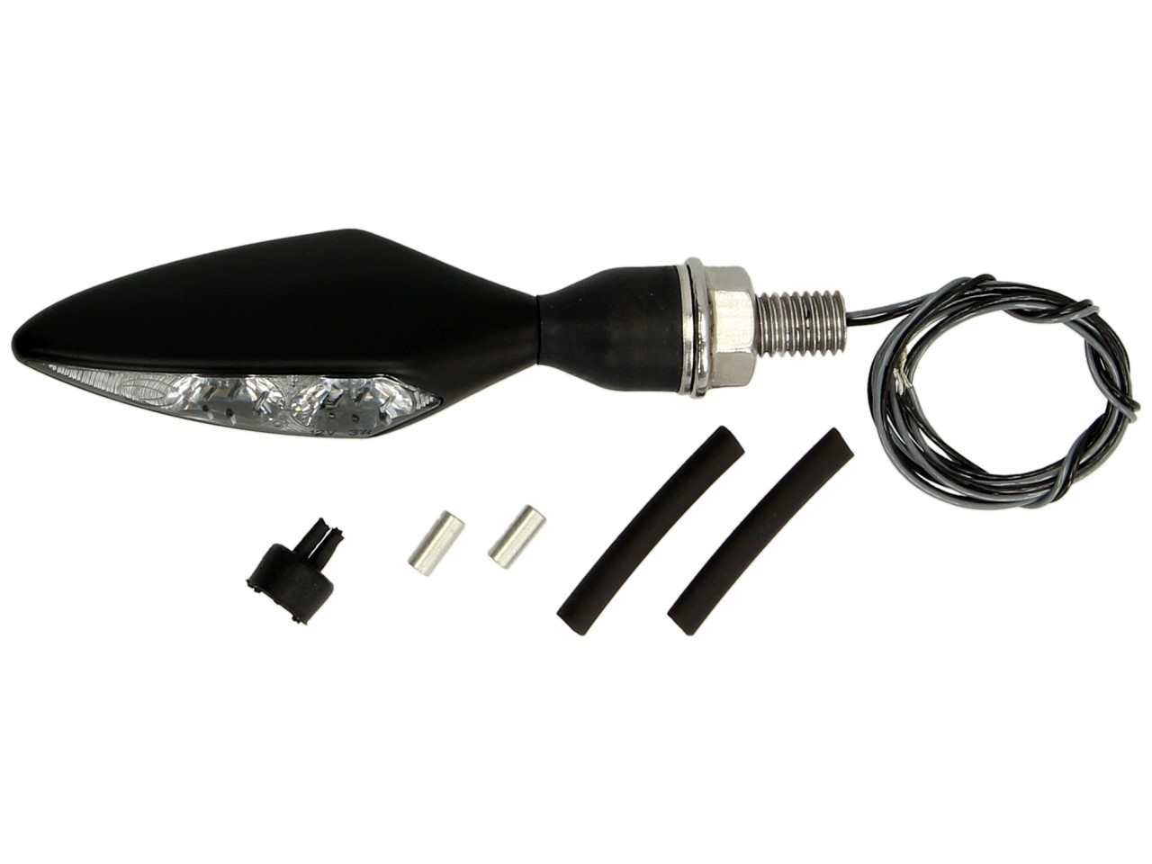 Kellermann Blinker, Rhombus Extreme, Stahl, LED, VR/HL, 12 V, schwarz seidenmatt, M8x20, E-geprüft