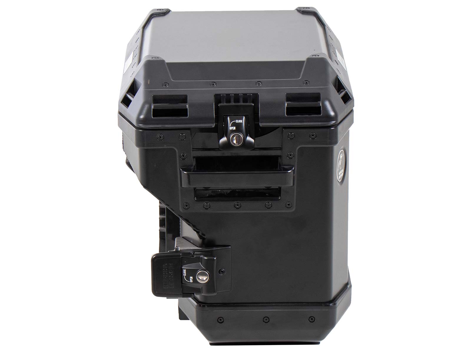 Seitenkoffer Alu Xplorer 37 Cutout (ausgespart für Auspuff) rechts schwarz Hepco & Becker