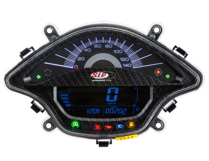 Drehzahlmesser/Tacho für Vespa Primavera/​Sprint 50-150ccm 2T/​4T AC, carbonlook