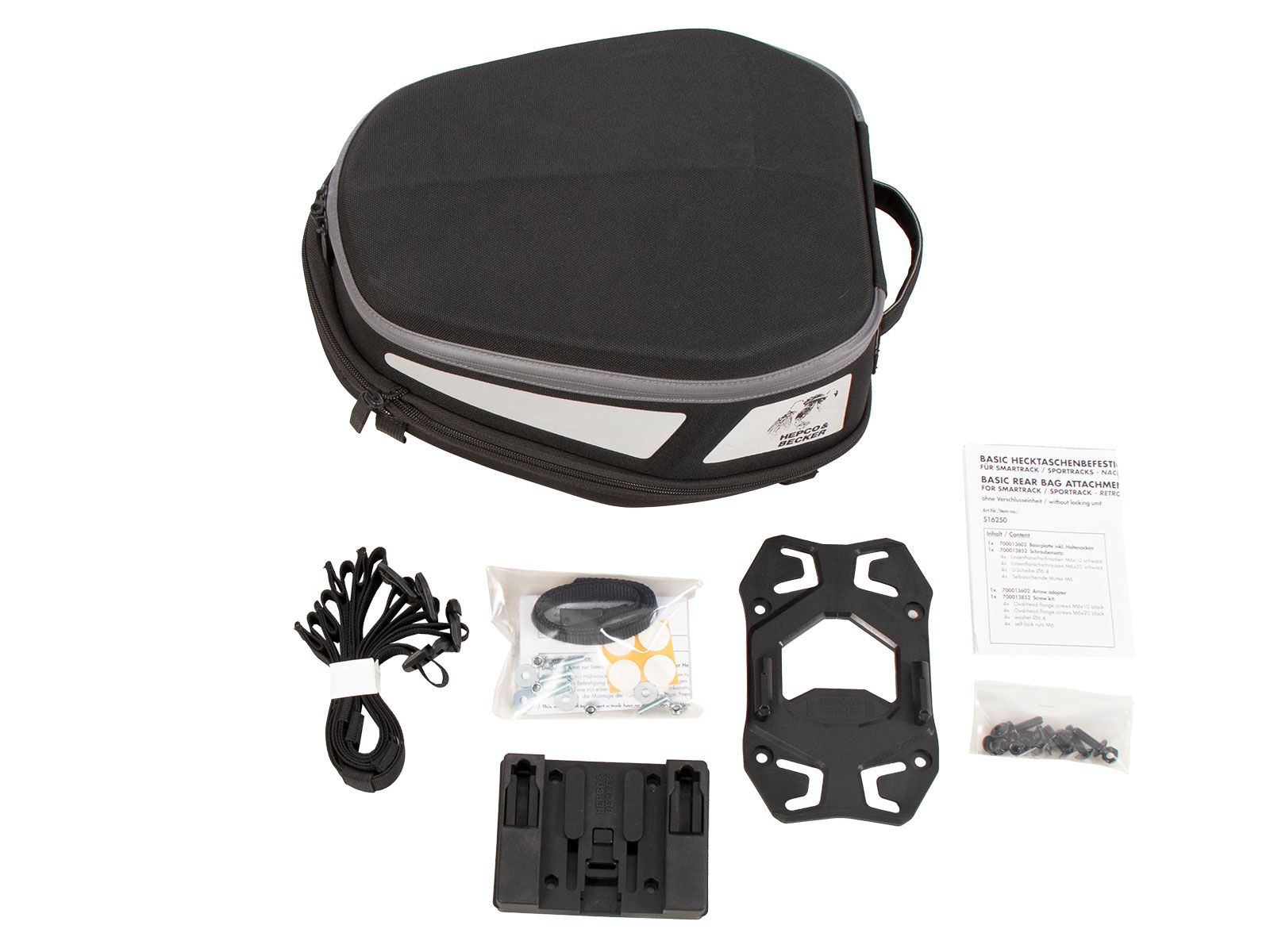 Royster Rearbag Sport Hecktasche schwarz/grau inkl. Basic Befestigung Hepco & Becker