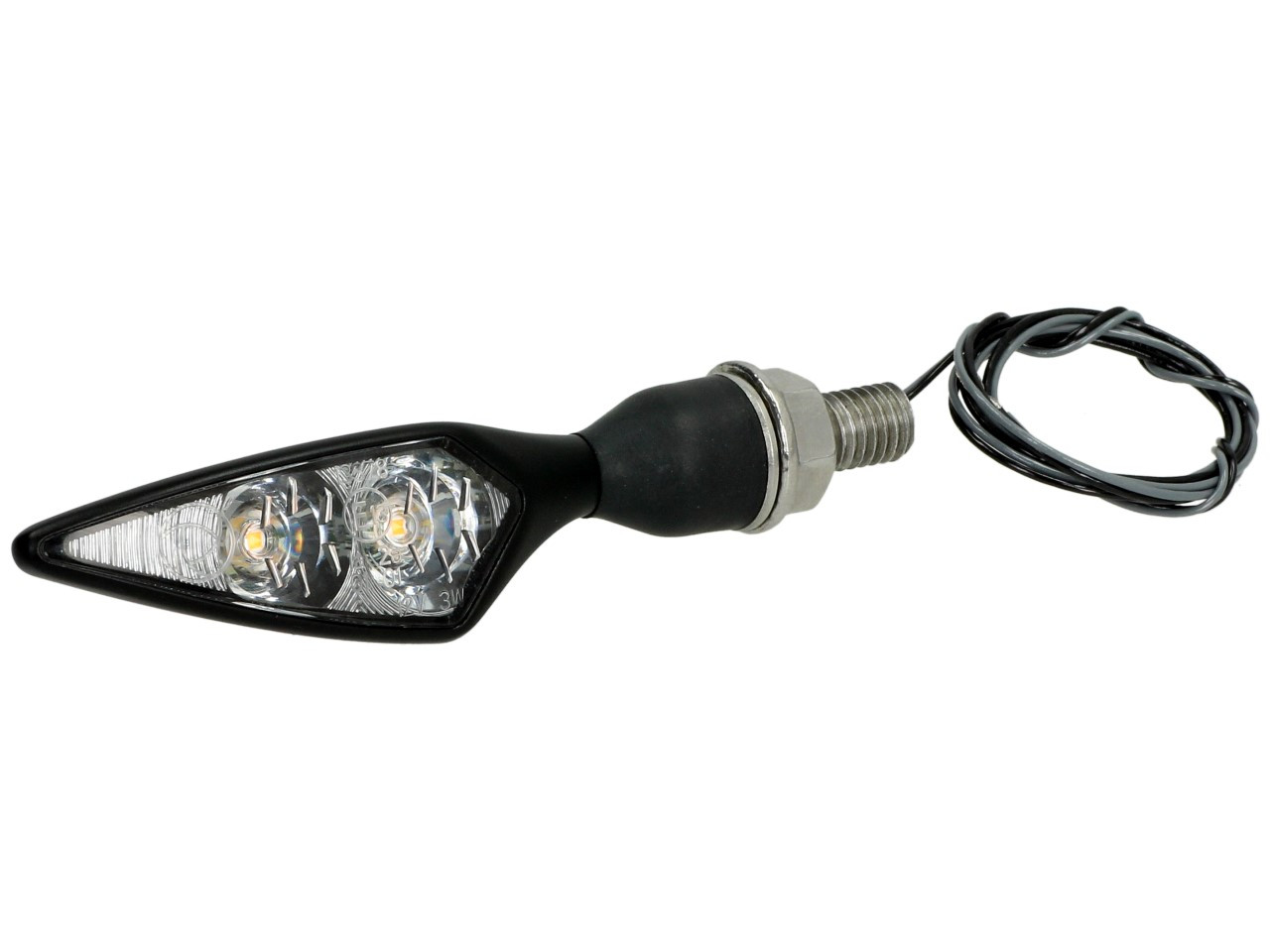 Kellermann Blinker, Rhombus Extreme, Stahl, LED, VR/HL, 12 V, schwarz seidenmatt, M8x20, E-geprüft