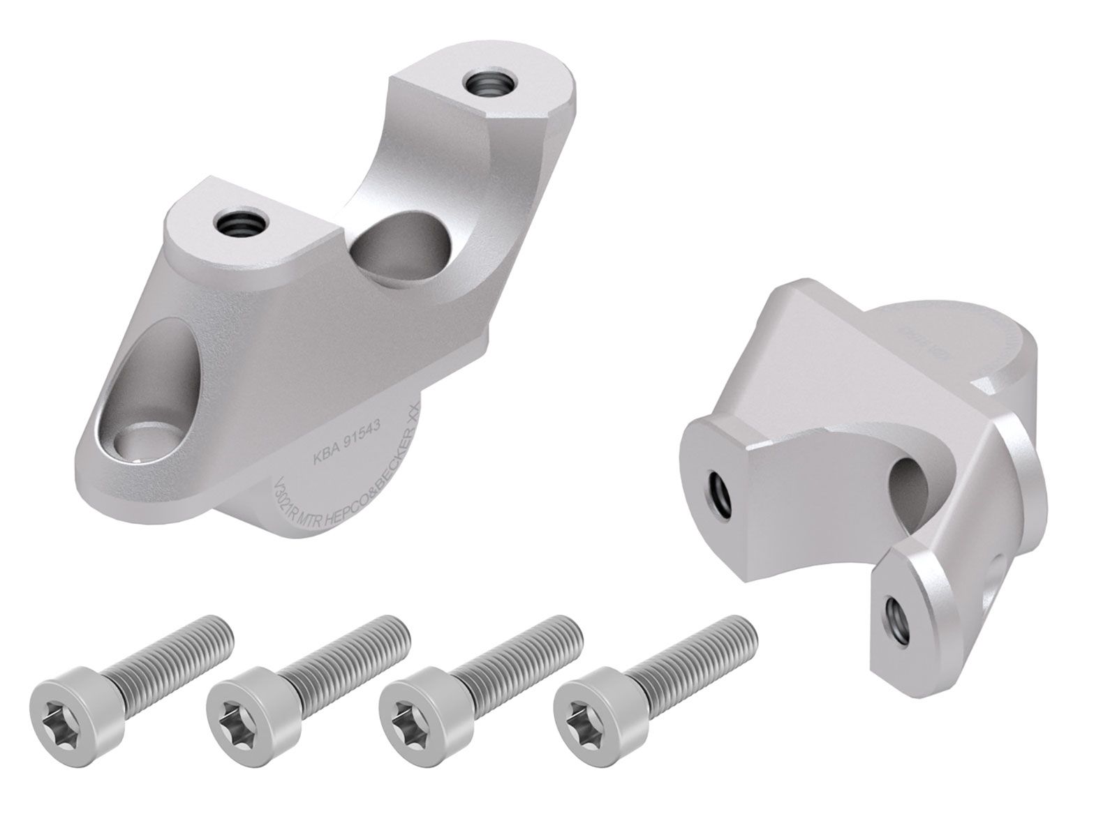 Lenkererhöhung H=30 mm mit Versatz 21 mm zurück silber für BMW R 1200 RS LC (15-18) Hepco & Becker
