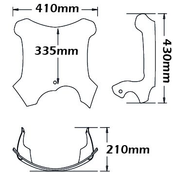 Mittlere Windschutzscheibe, neigbar  für BMW G 650 GS (10-16), leicht getönt