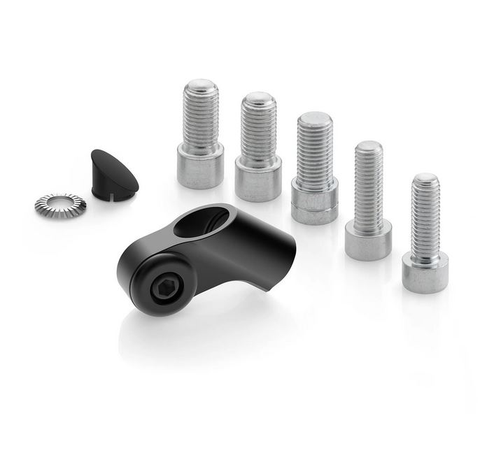 Spiegeladapter RIZOMA "Side Mount" L 42,5 mm für Vespa, schwarz eloxiert