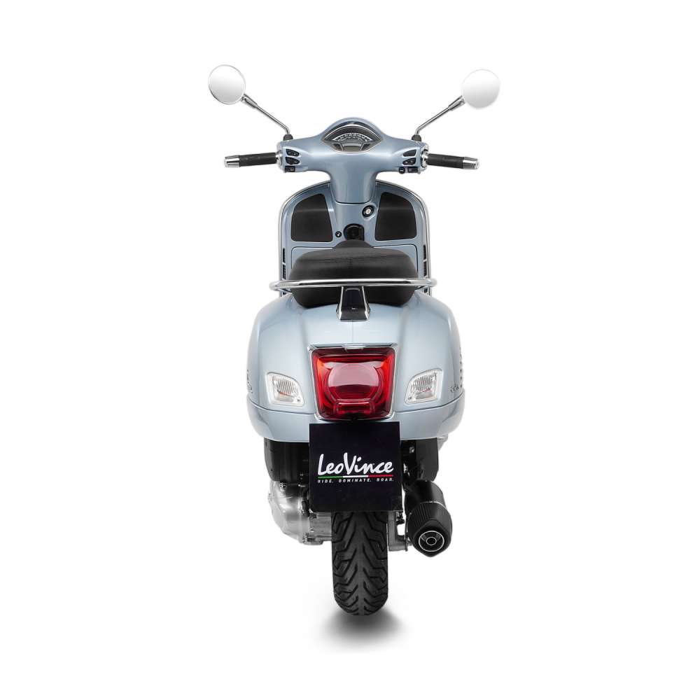 LeoVince Auspuffanlage SBK Nero für Vespa GTS 125 /Super, schwarz, slip on, E-Gutachten, Euro5