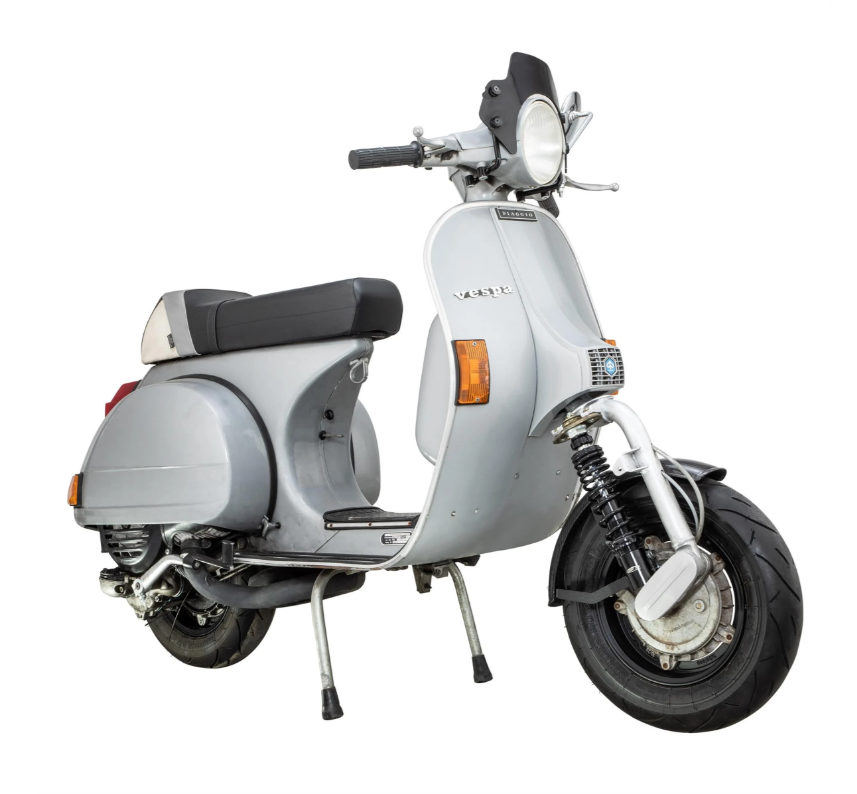 Kotflügel 2.0 Garelli EVO II für Vespa PX 80-200ccm, Carbon klar, Halter schwarz