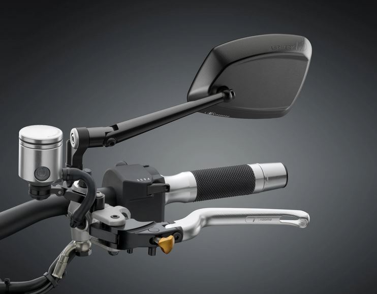 Spiegel RIZOMA 4D links für Vespa, schwarz eloxiert