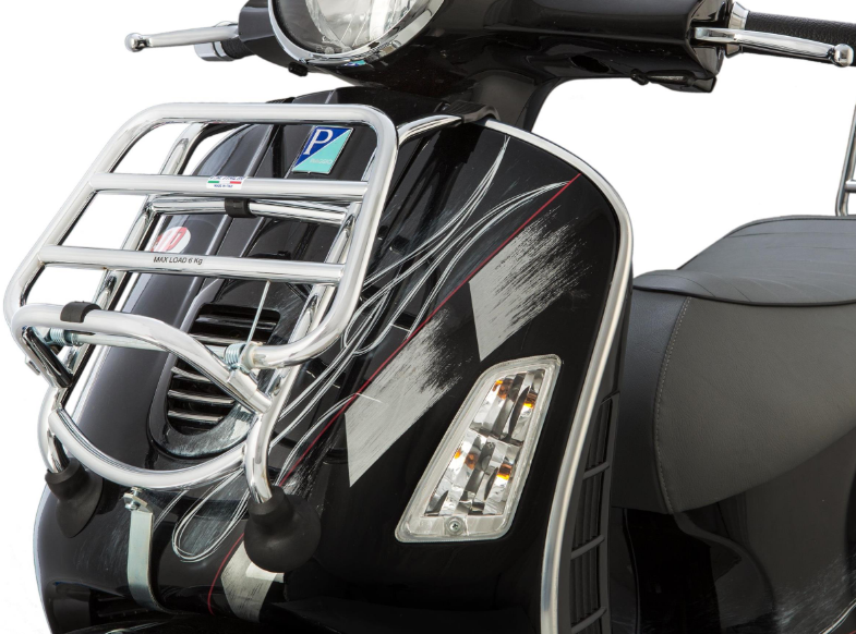 Gepäckträger vorne für Vespa GTS/​GTS Super/​GTV/​GT 60/​GT/​GT L 125-300ccm, klappbar, chrom