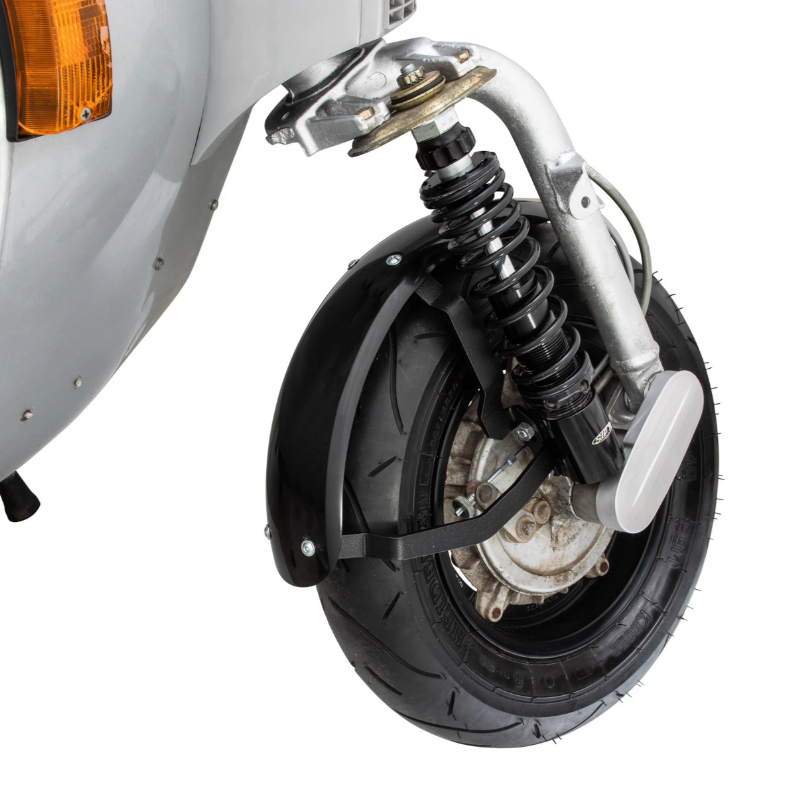 Kotflügel 2.0 Garelli Race EVO II für Vespa PX 80-200ccm, GFK schwarz, Halter schwarz