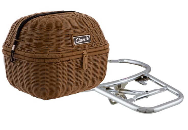 Gepäckkorb Classic mit Gepäckbrücke für Vespa Primavera/​Sprint 50-150ccm,braun