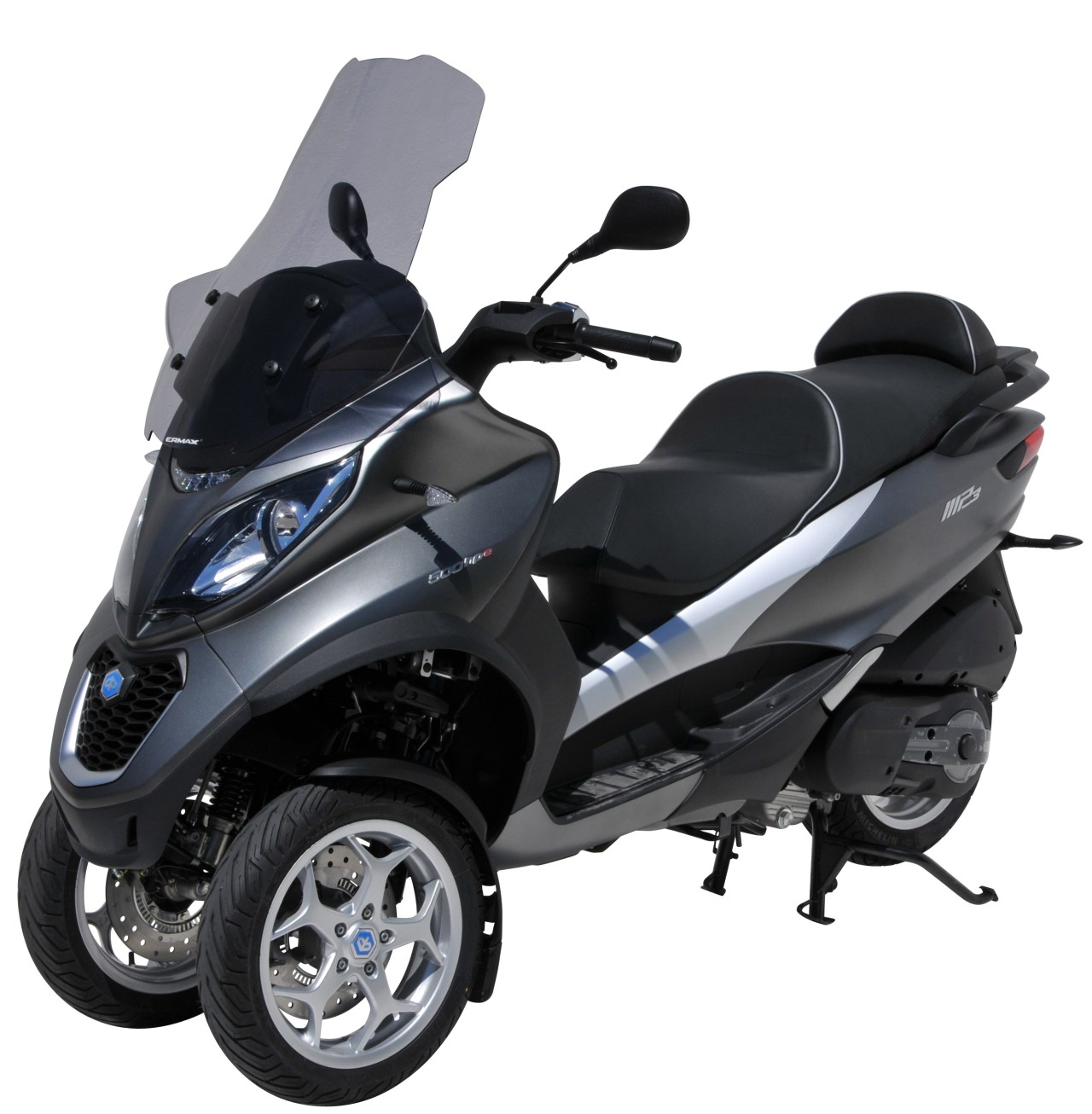Windschild ERMAX High Protection mit Handschutz für Piaggio MP3 400 HPE (-22), grau