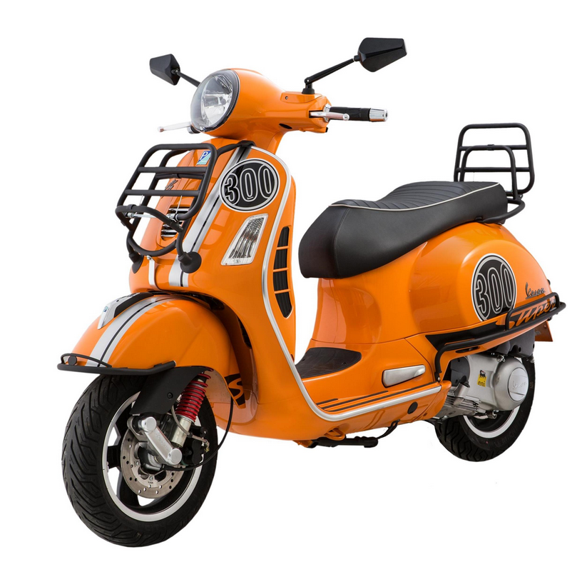 Gepäckträger hinten für Vespa GTS /​GTS Super /​GTV /​GT 60, 125-300ccm, klappbar, schwarz matt