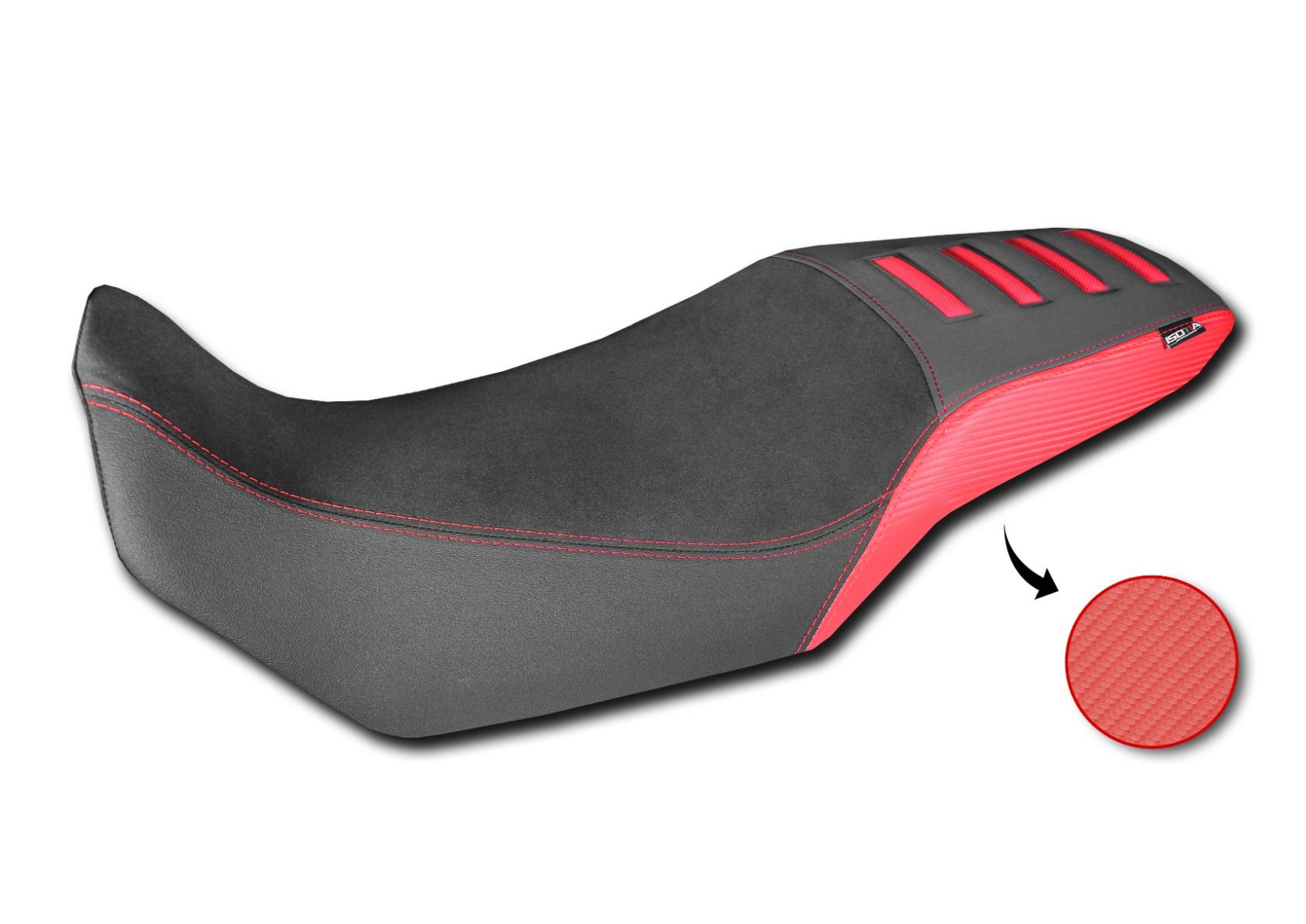 Sitzbezug Comfort aus 3D Faser für Honda XL 750 Transalp (23-24), schwarz / rot