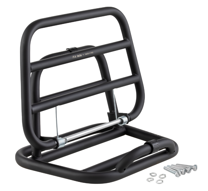 Gepäckträger hinten für Vespa 946 3V i.e. 125ccm, klappbar, schwarz matt
