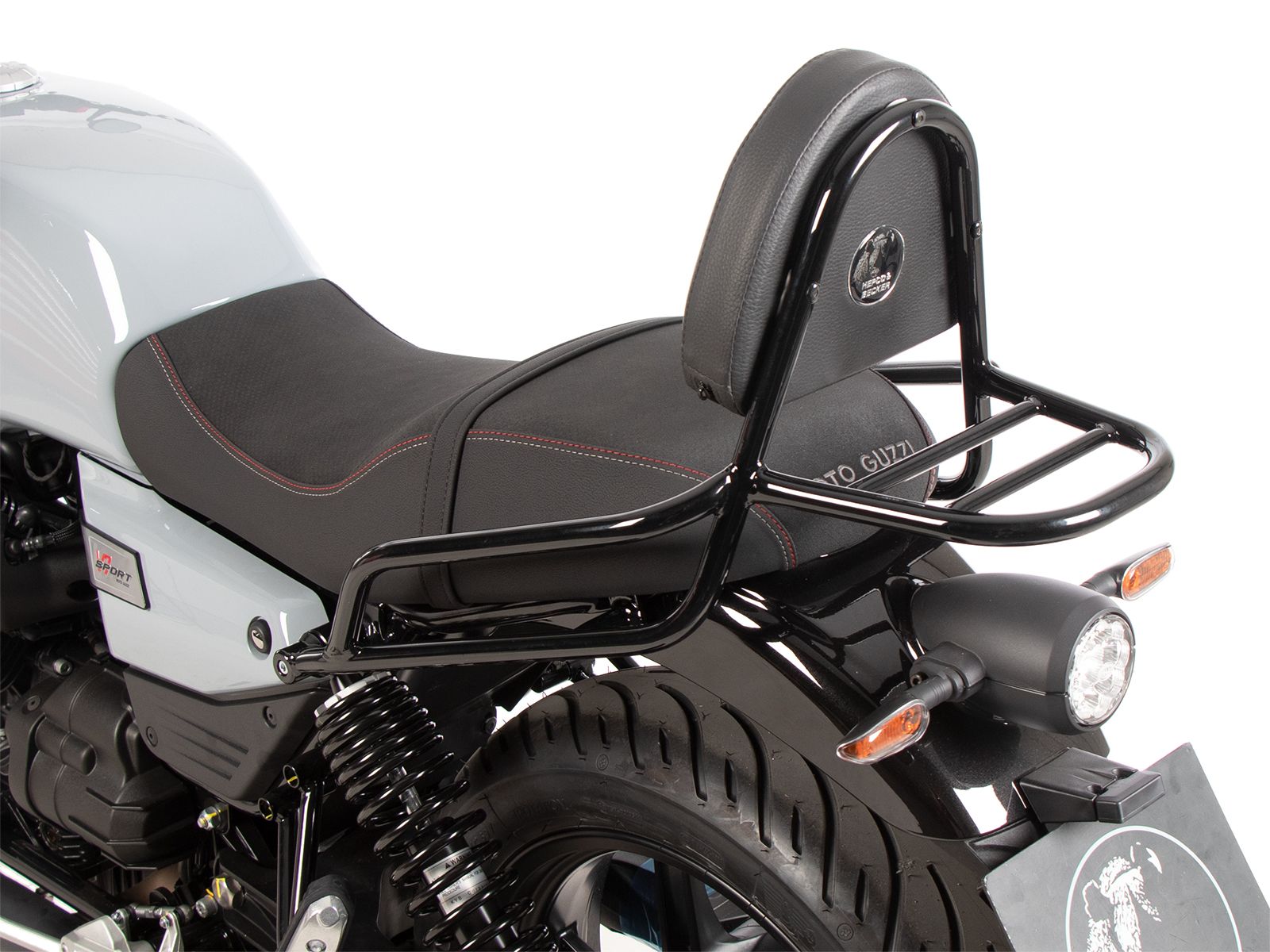 Sissybar mit Gepäckträger schwarz für Moto Guzzi V7 850 Sport (25-) Hepco & Becker